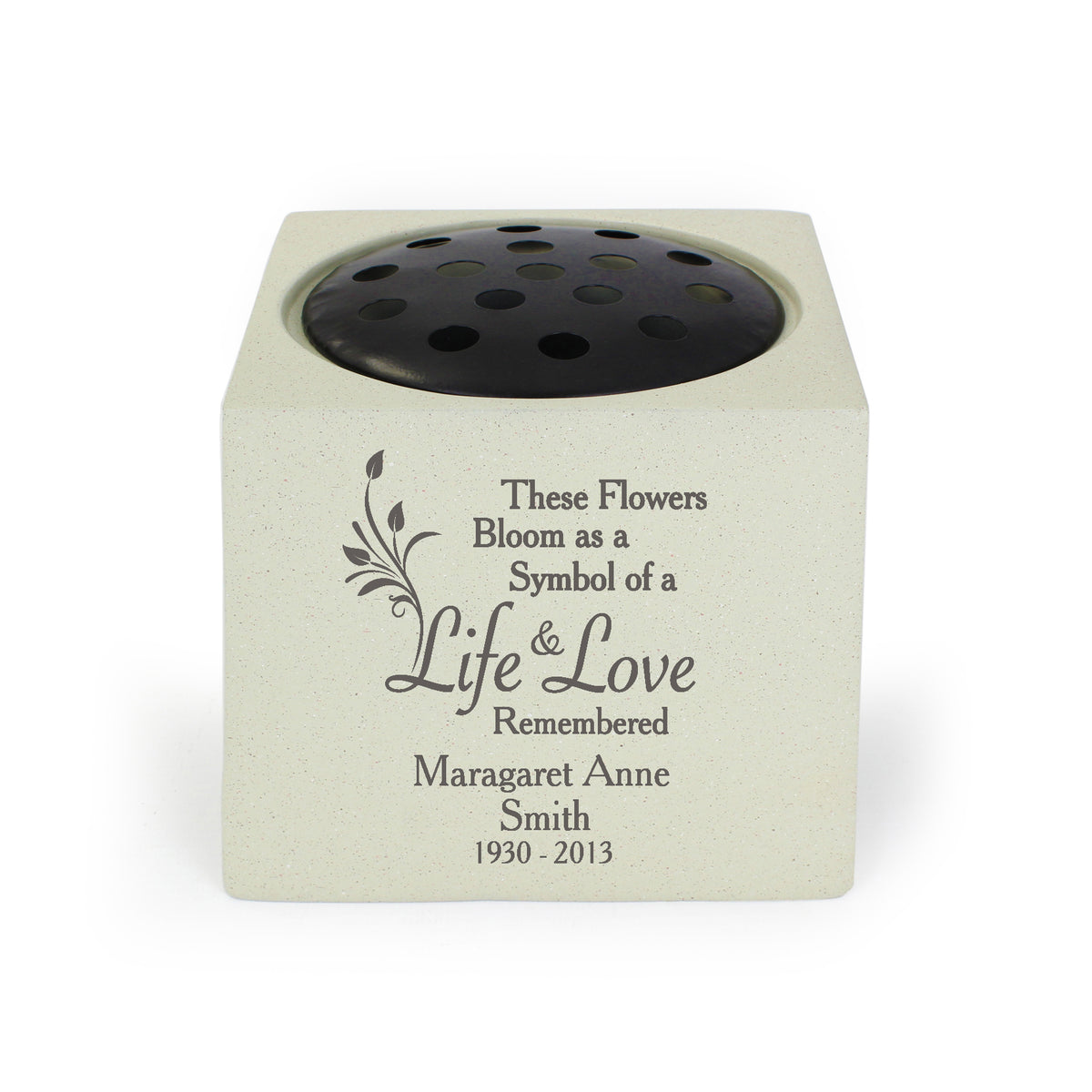 Personalised Life & Love Memorial Resin Vase | Memorials