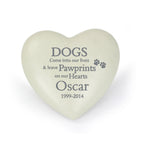 Personalised Dog Pawprints Heart Memorial for Memorial