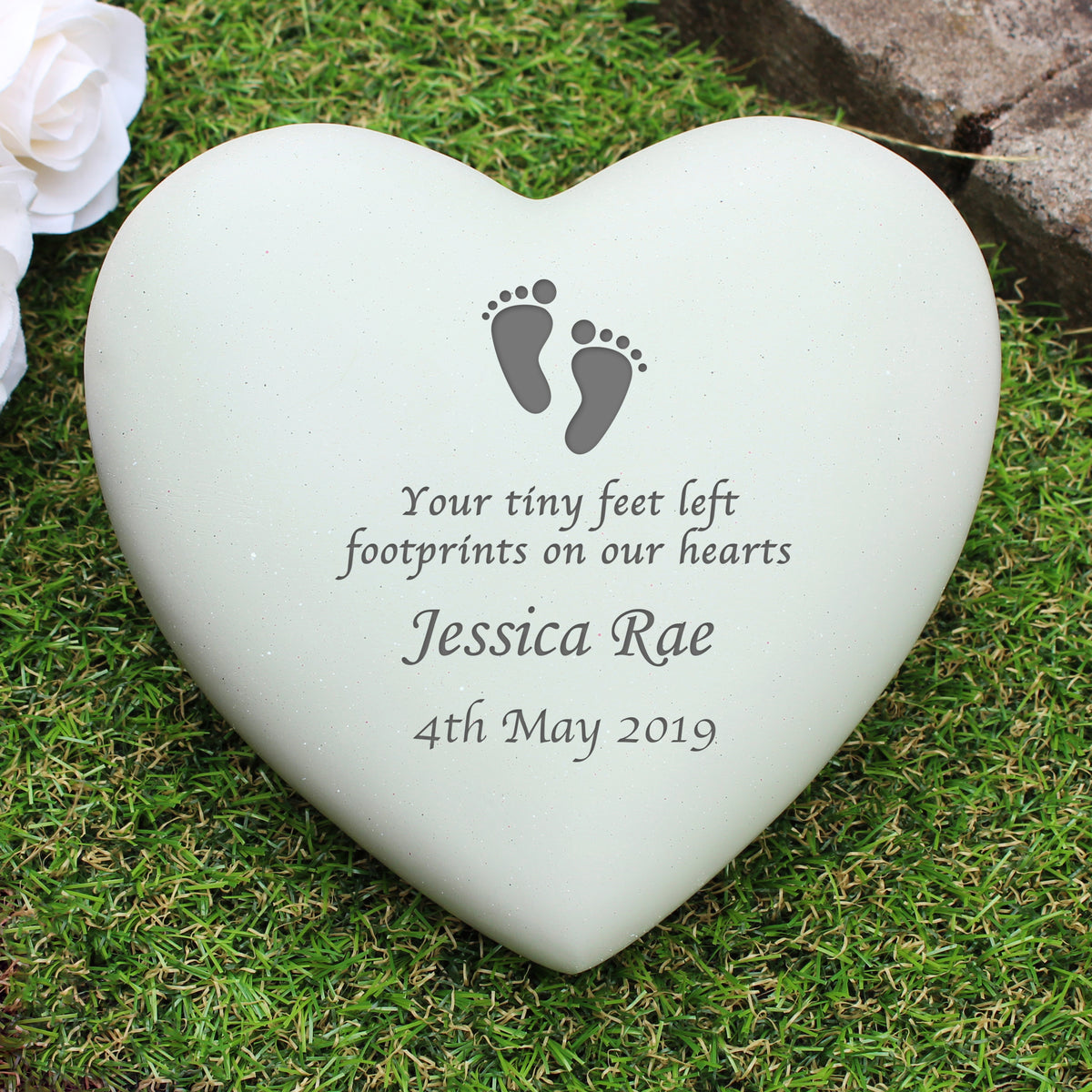 Personalised Footprints Heart Memorial | Memorials | Inspired Creative Gifts