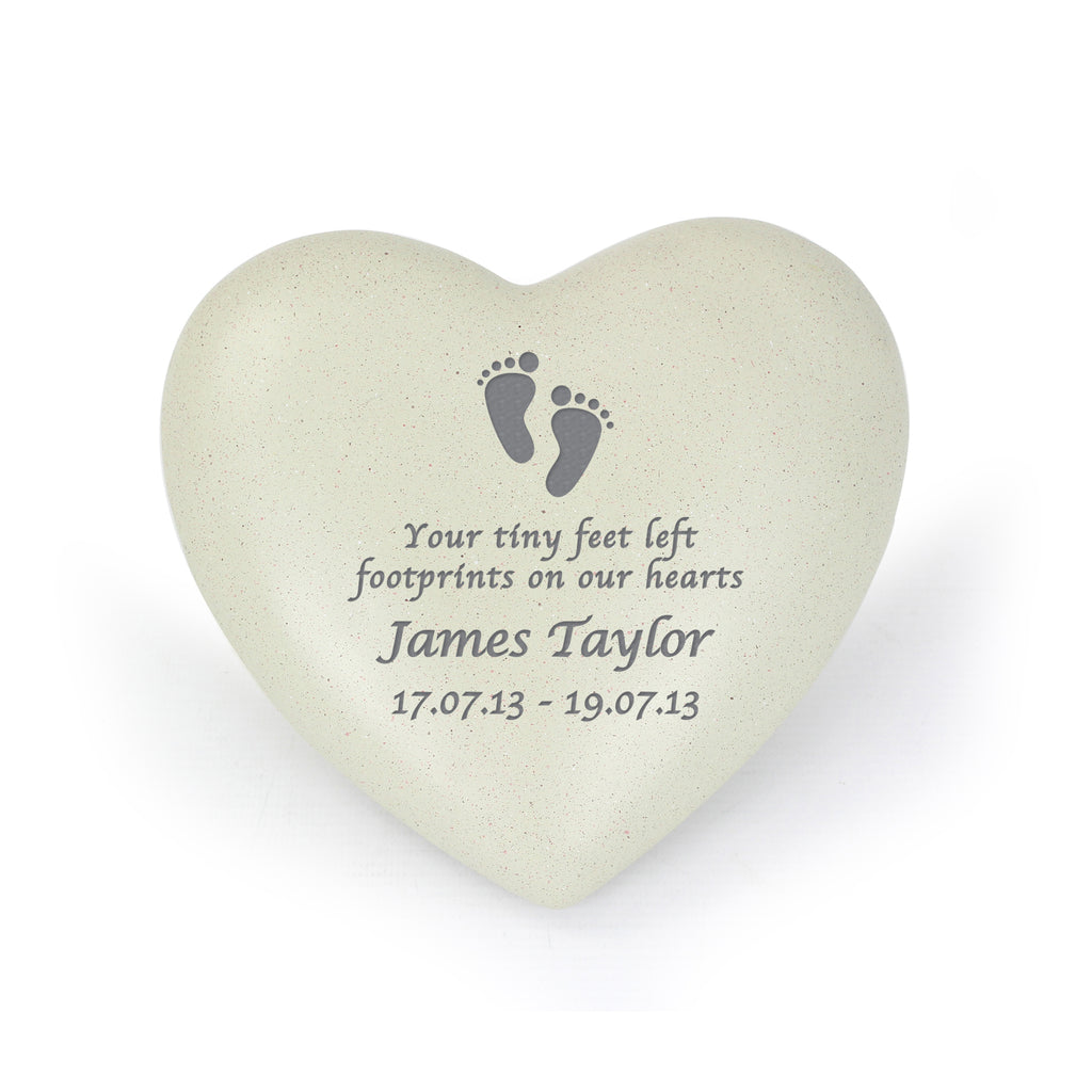 Personalised Footprints Heart Memorial | Memorials | Inspired Creative Gifts