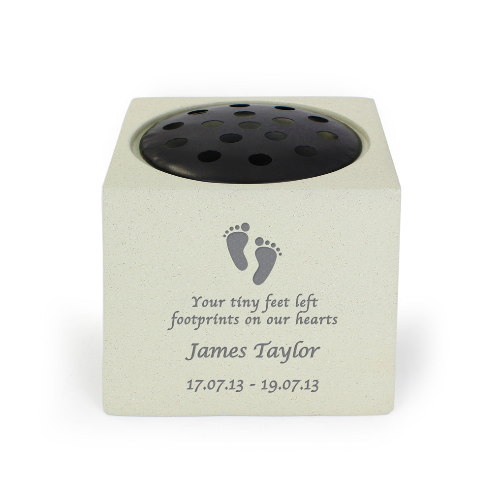 Personalised Footprints Memorial Vase | Memorials | Inspired Creative Gifts