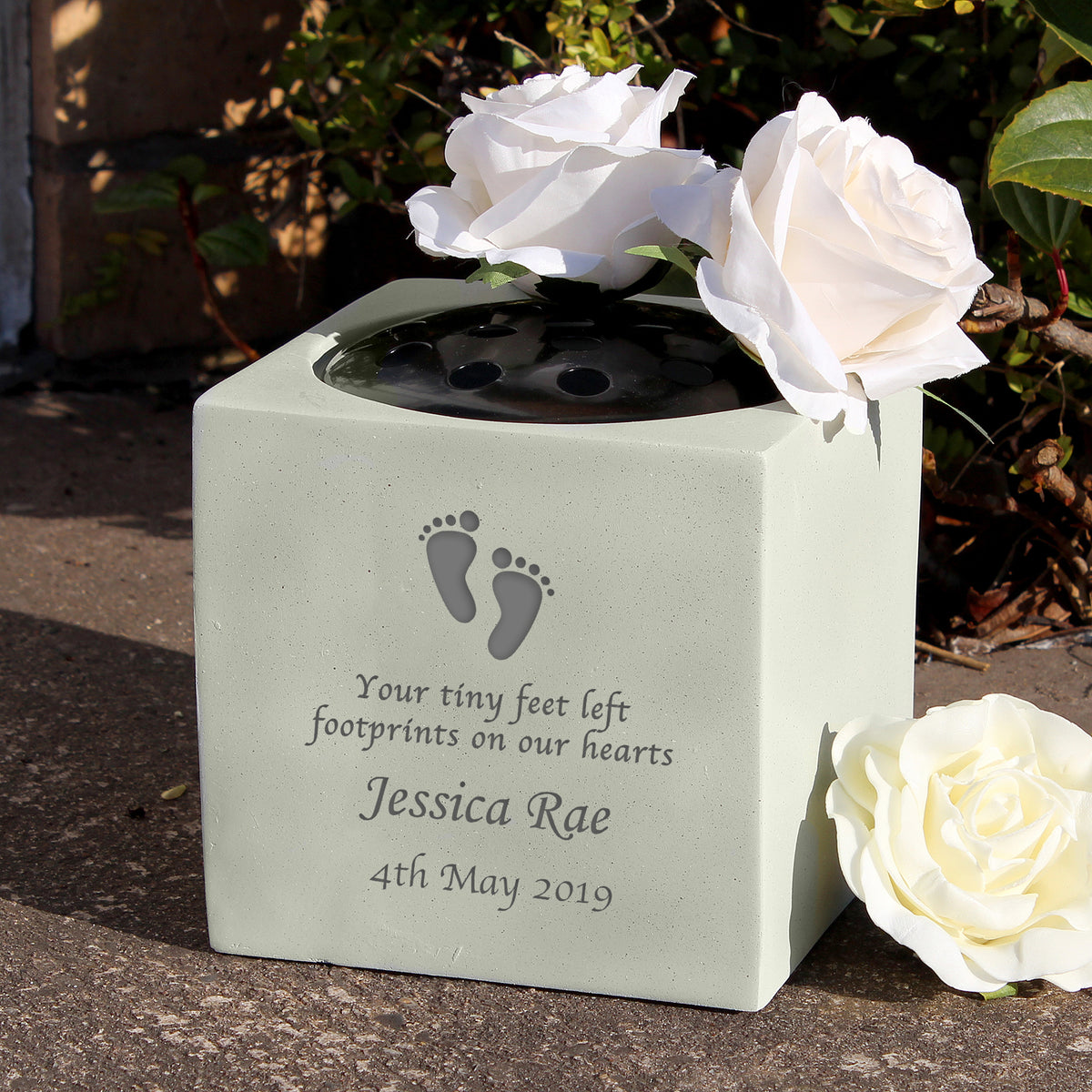 Personalised Footprints Memorial Vase | Memorials | Inspired Creative Gifts
