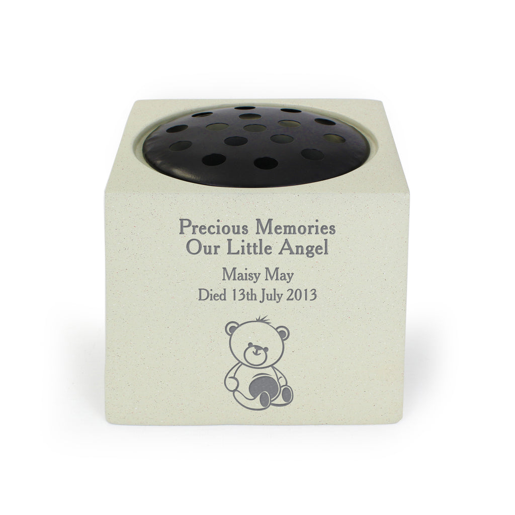 Personalised Teddy Bear Memorial Vase for Memorial
