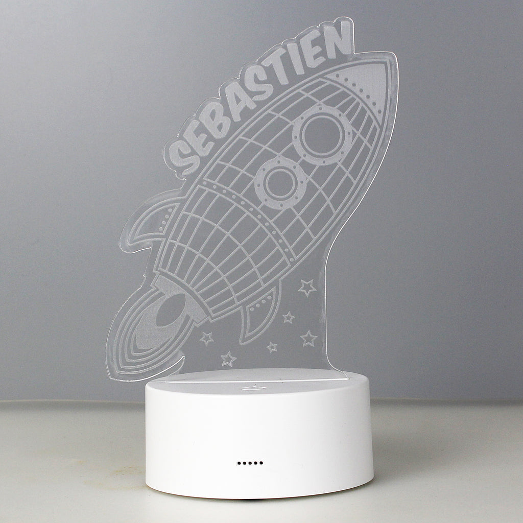 Personalised Space Rocket LED Colour Changing Wireframe Night Light | LED Lights, Candles & Decorations | Inspired Creative Gifts
