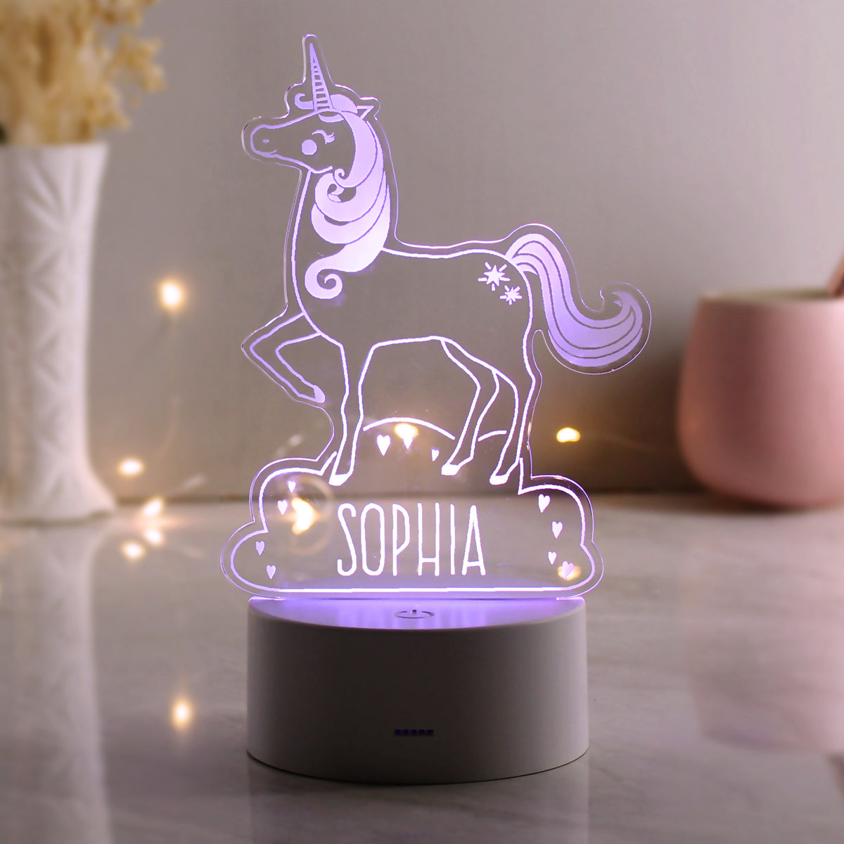 Personalised Unicorn LED Colour Changing Night Light | LED Lights, Candles & Decorations