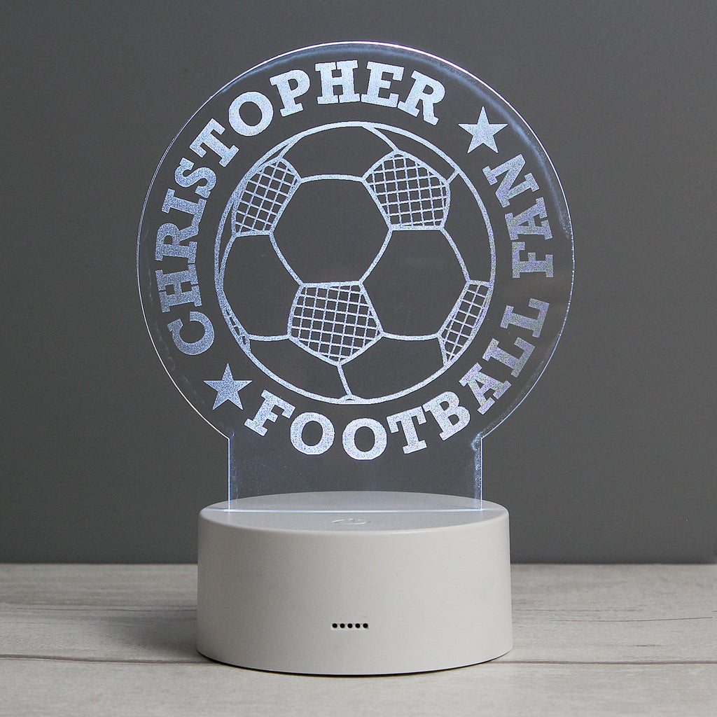 Personalised Football LED Colour Changing Desk Night Light | Candles & Reed Diffusers | Christmas Gift