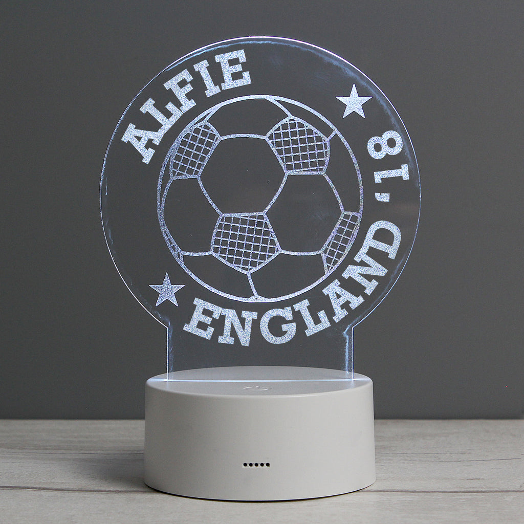 Personalised Football LED Colour Changing Desk Night Light | Candles & Reed Diffusers | Christmas Gift