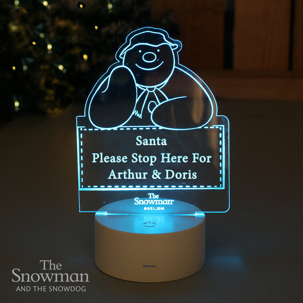 Personalised The Snowman LED Colour Changing Decoration & Night Light for Christmas