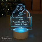 Personalised The Snowman LED Colour Changing Decoration & Night Light for Christmas