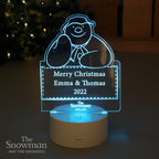 Personalised The Snowman LED Colour Changing Decoration & Night Light for Christmas