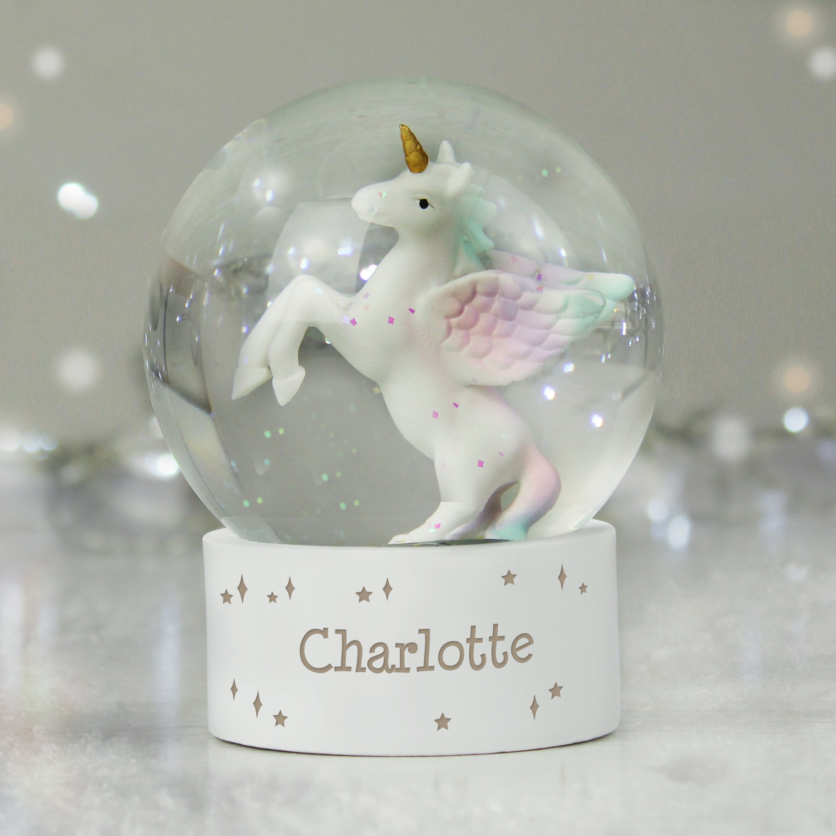 Personalised Unicorn Name Snow Globe |  | Inspired Creative Gifts