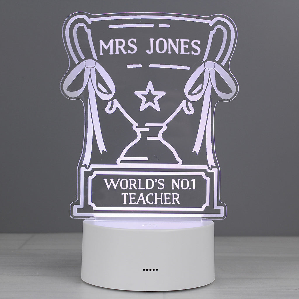 Personalised Trophy LED Colour Changing Night Light for Christmas