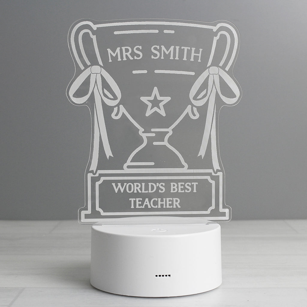 Personalised Trophy LED Colour Changing Night Light for Christmas