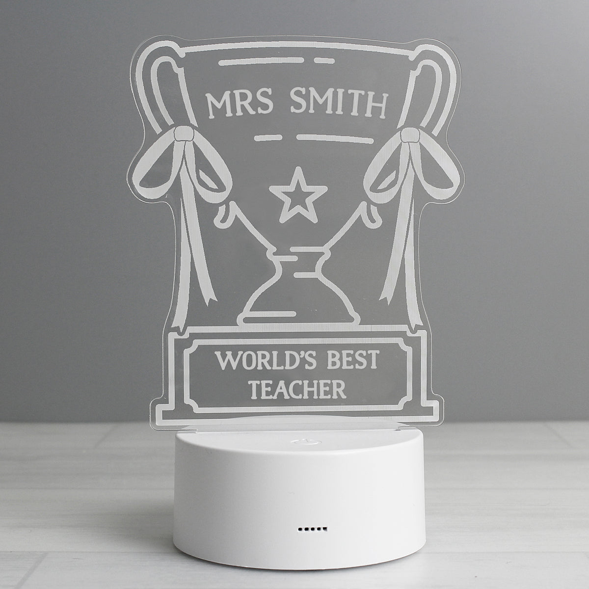 Personalised Trophy LED Colour Changing Night Light for Christmas