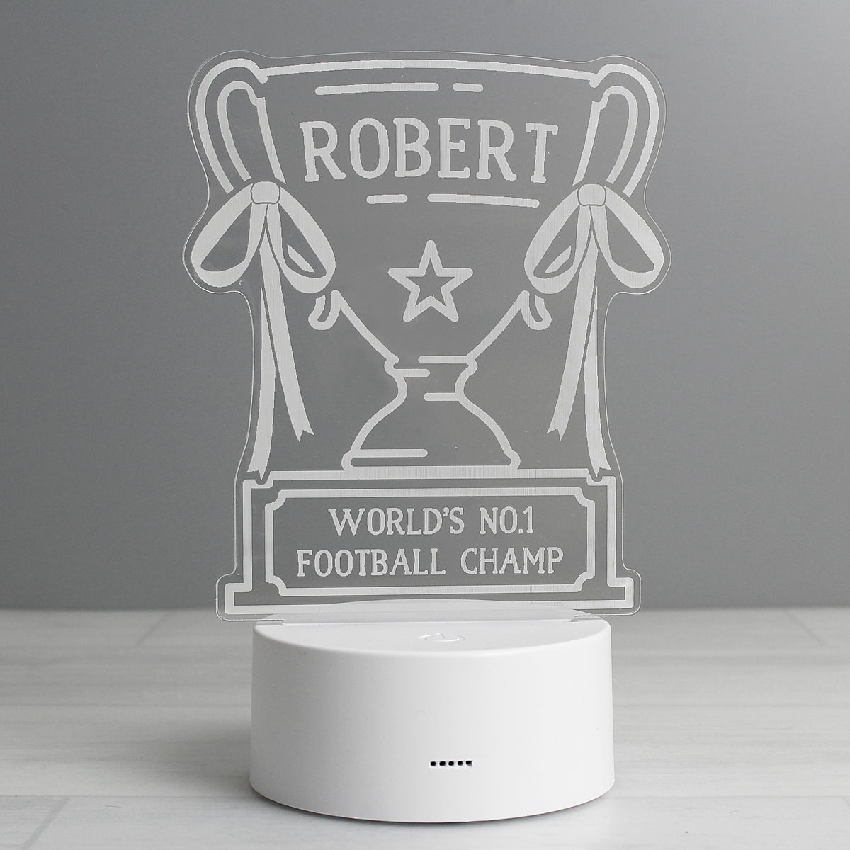 Personalised Trophy LED Colour Changing Night Light for Christmas