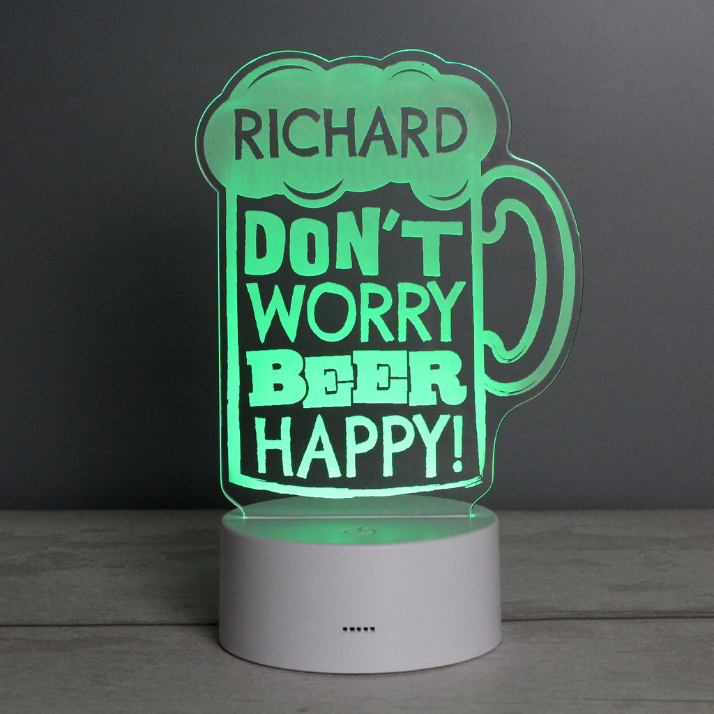 Personalised "Beer Happy" LED Colour Changing Light | Father's Day Gift