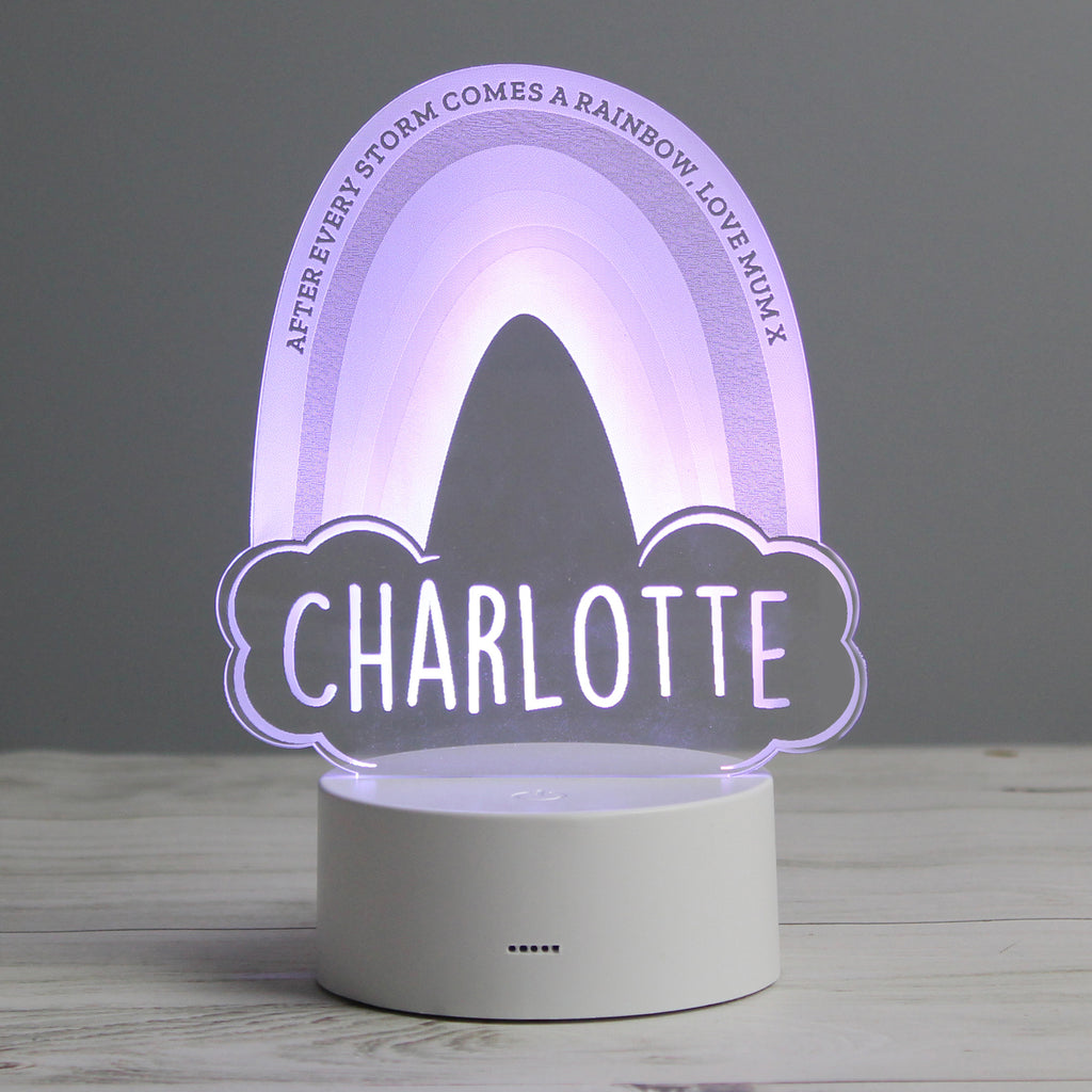 Personalised Rainbow LED Colour Changing Night Light | LED Lights, Candles & Decorations