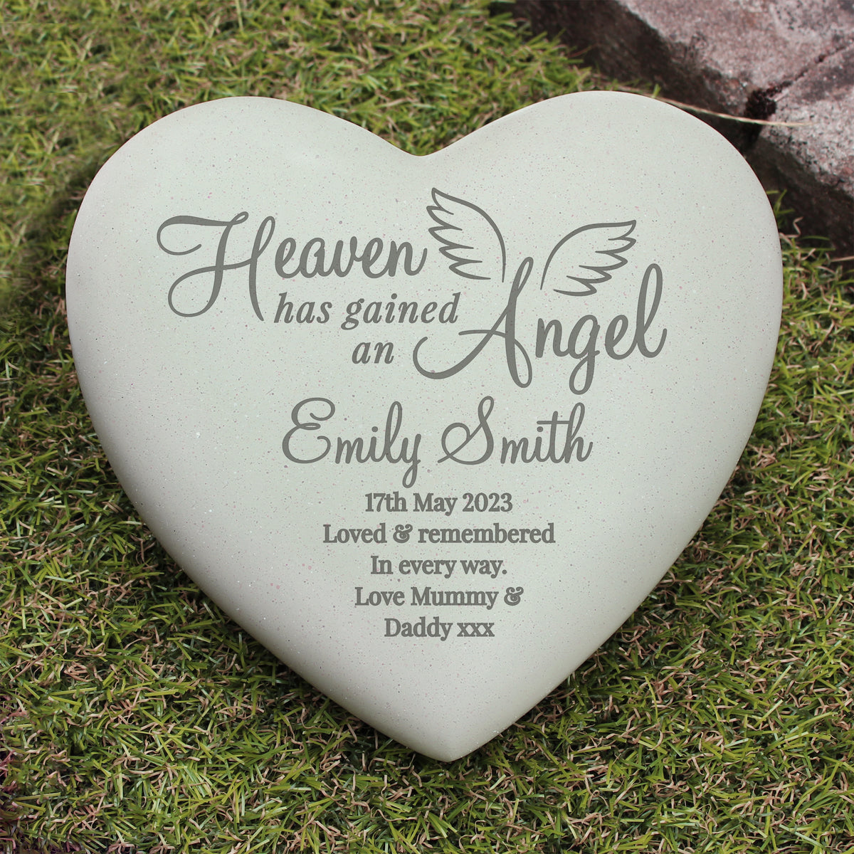 Personalised Angel Heart Memorial | Memorials