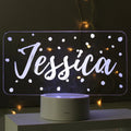 Personalised Polka-dot Name only LED Colour Changing Night Light for Birthday