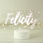 Personalised Polka-dot Name only LED Colour Changing Night Light for Birthday