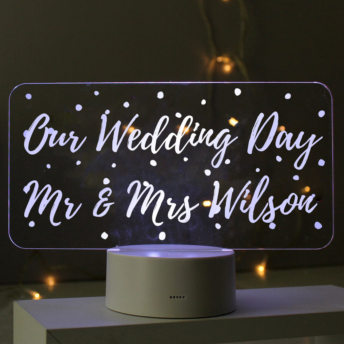 Personalised Polka-dot Message LED Colour Changing Night Light | LED Lights, Candles & Decorations