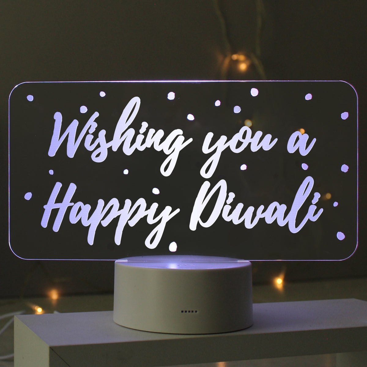 Personalised Polka-dot Message LED Colour Changing Night Light | LED Lights, Candles & Decorations