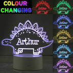 Personalised Dinosaur LED Colour Changing Night Light | LED Lights, Candles & Decorations | Christmas Gift