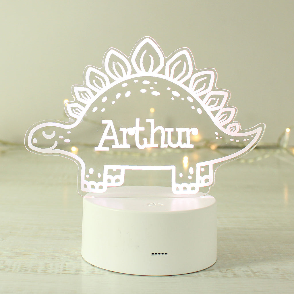 Personalised Dinosaur LED Colour Changing Night Light | LED Lights, Candles & Decorations | Christmas Gift