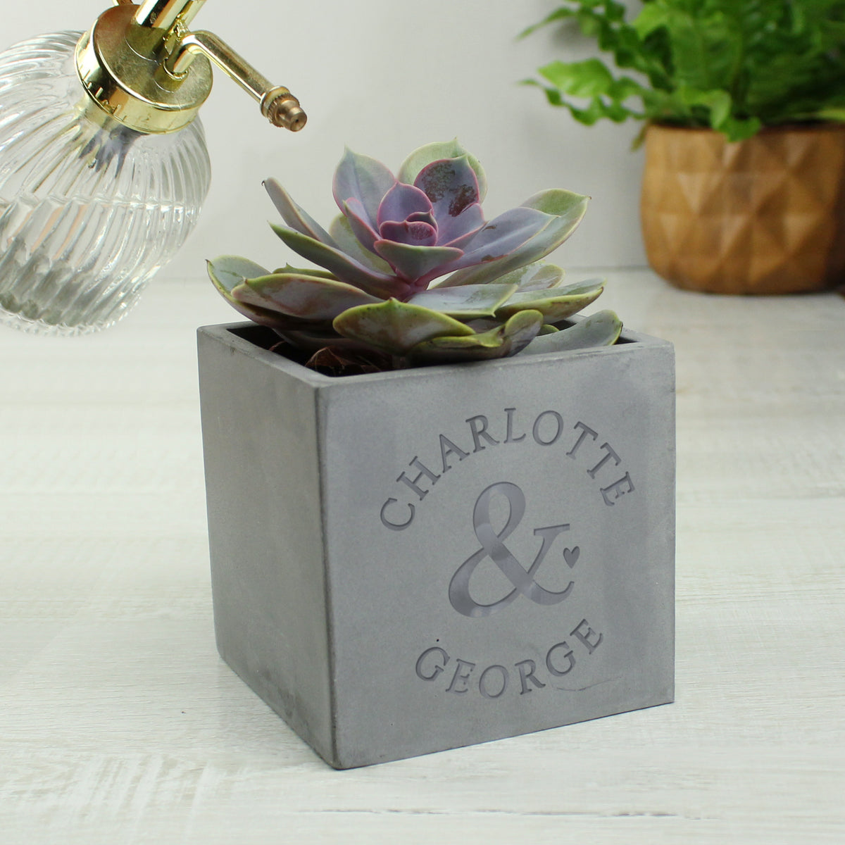 Personalised Ampersand Couples Concrete Plant Pot | Vases | Inspired Creative Gifts