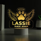 Personalised Pet Memorial Colour Changing LED Light for Memorial