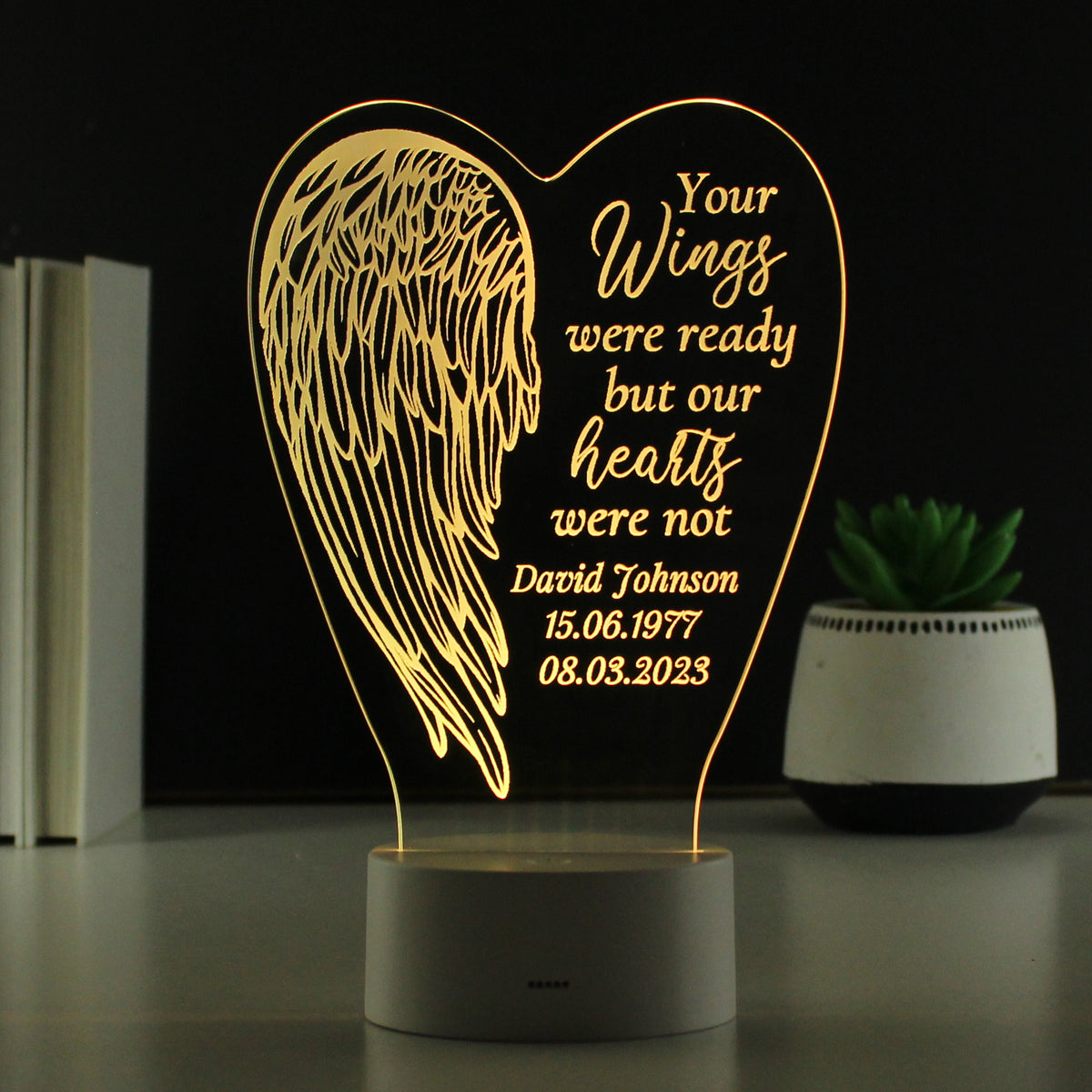Personalised Angel Wings Memorial Colour Changing LED Light | LED Lights, Candles & Decorations | Inspired Creative Gifts