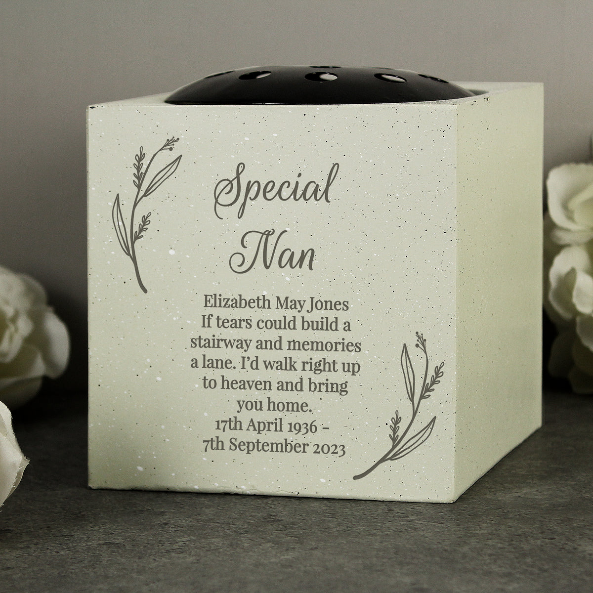 Personalised Botanical Memorial Vase | Ornaments | Memorial Gift