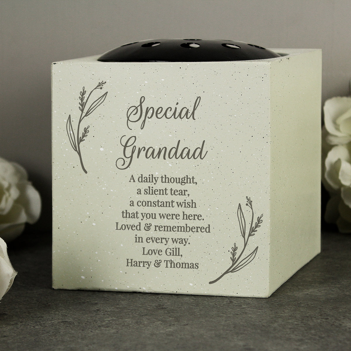 Personalised Botanical Memorial Vase | Ornaments | Memorial Gift