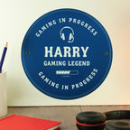 Personalised Gaming Blue Plaque | Hanging Decorations & Signs