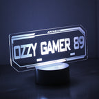 Personalised Gamer Tag LED Colour Changing Night Light | Christmas Gift