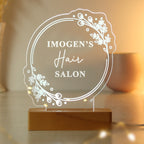 Personalised Floral Wooden Based LED Light | LED Lights, Candles & Decorations
