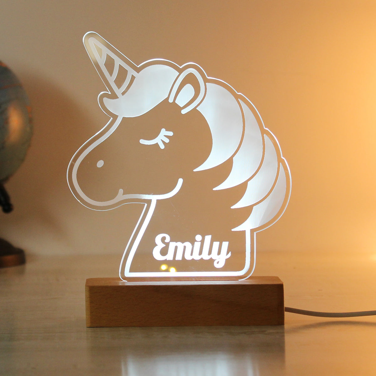 Personalised Unicorn Wooden Based LED Light | LED Lights, Candles & Decorations | Inspired Creative Gifts
