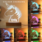 Personalised Unicorn Wooden Based LED Light | LED Lights, Candles & Decorations | Inspired Creative Gifts