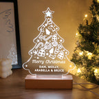 Personalised Christmas Tree Wooden Based LED Light | Christmas Gift