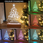 Personalised Christmas Tree Wooden Based LED Light | Christmas Gift