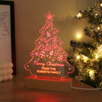 Personalised Christmas Tree Wooden Based LED Light | Christmas Gift