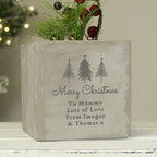 Personalised Christmas Tree Concrete Planter | Vases | Christmas Gift