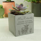 Personalised Highland Cow Concrete Plant Pot | Vases | Inspired Creative Gifts