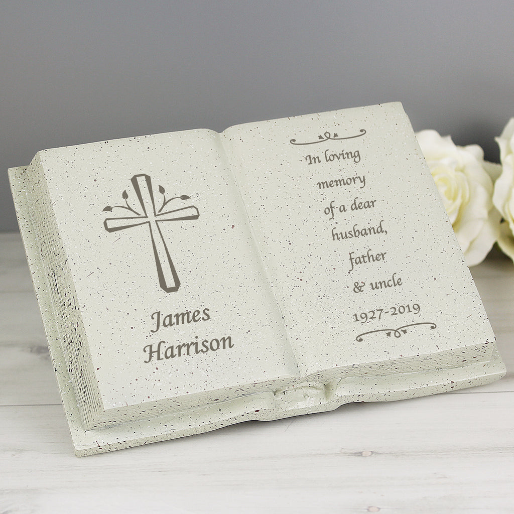 Personalised Cross Memorial Book | Memorial Gift