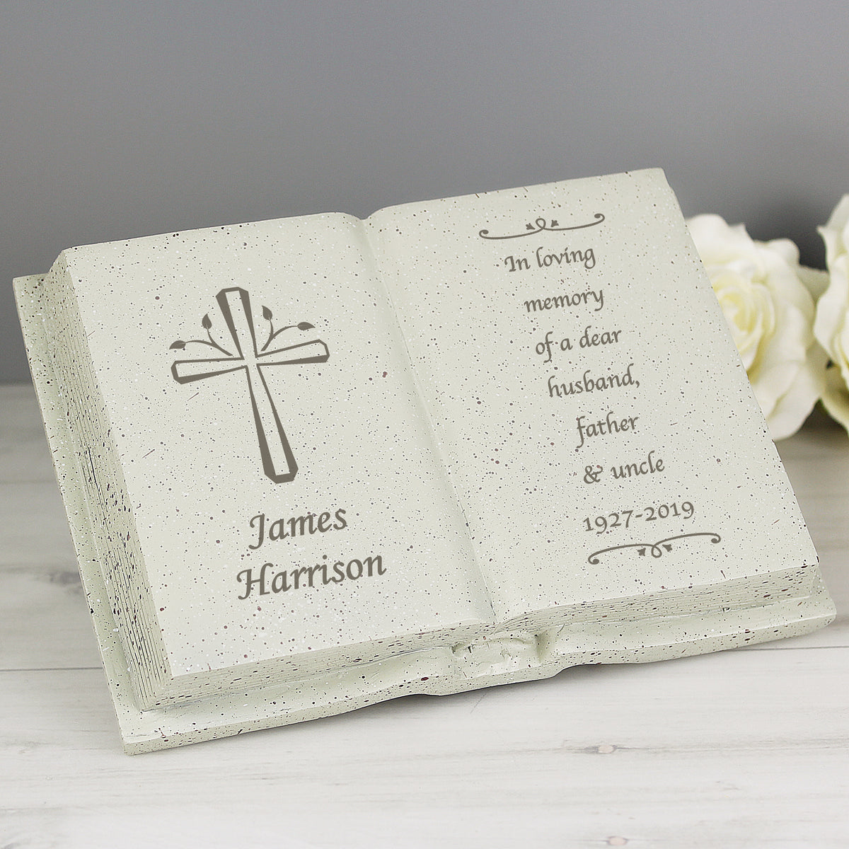 Personalised Cross Memorial Book | Memorial Gift