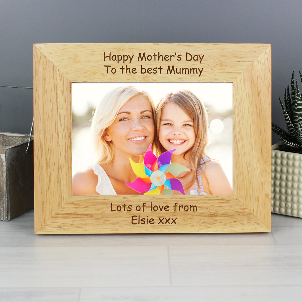 Personalised Landscape 5x7 Landscape Oak Finish Photo Frame - Inspired Creative Gifts