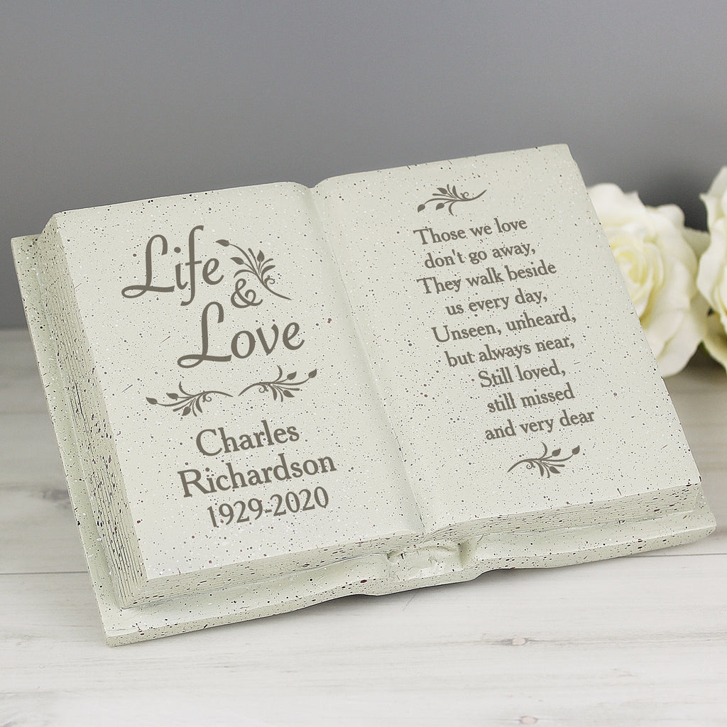 Personalised Life & Love Memorial Book | Ornaments | Memorial Gift