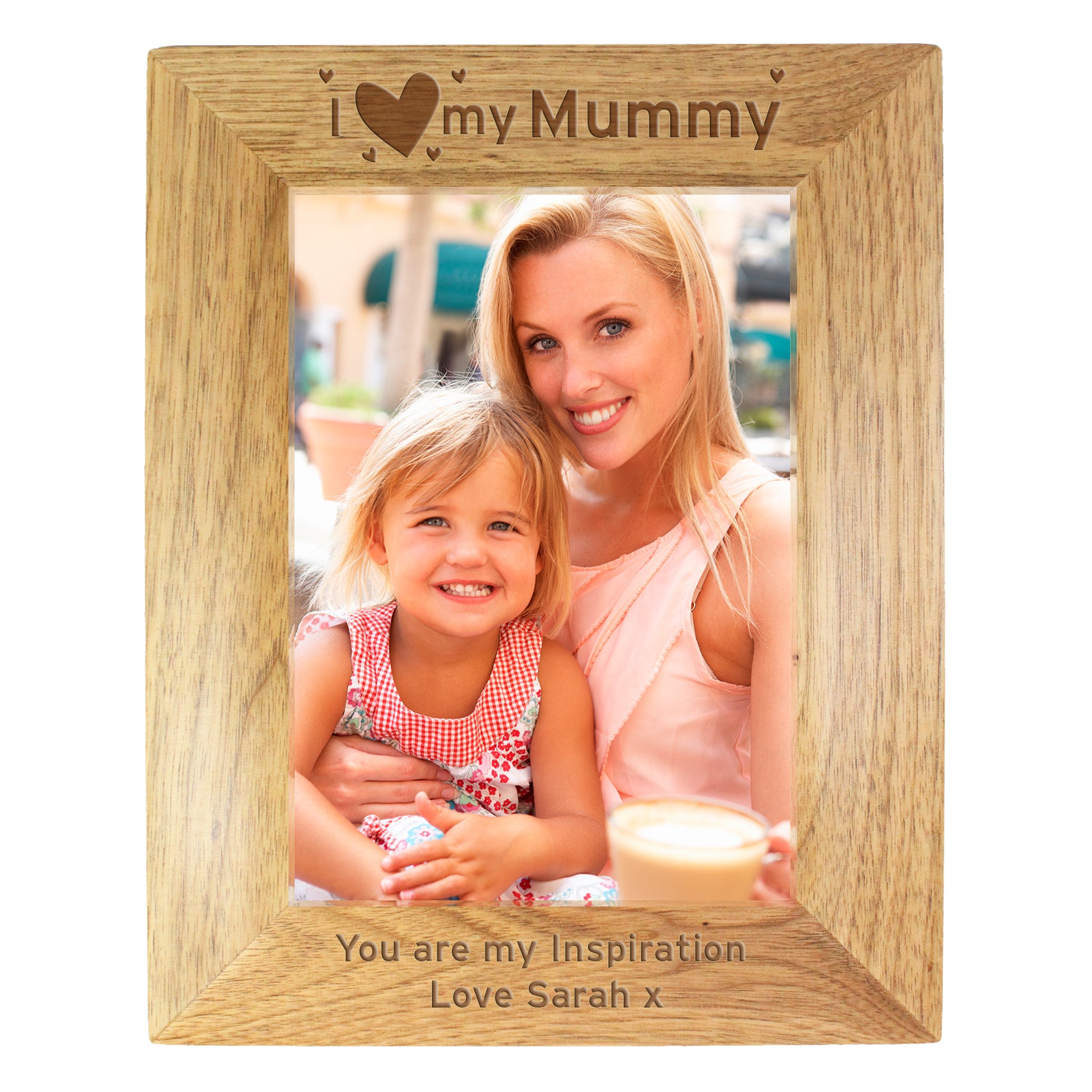 Personalised I Heart My... 5x7 Oak Finish Photo Frame - Inspired Creative Gifts