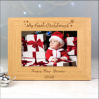 Personalised Oak Finish 6x4 My First Christmas Photo Frame | Photo Frames, Albums and Guestbooks | Inspired Creative Gifts