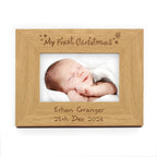 Personalised Oak Finish 6x4 My First Christmas Photo Frame | Photo Frames, Albums and Guestbooks | Inspired Creative Gifts